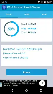 RAM Booster Speed Cleaner скриншот 1