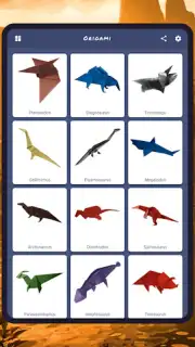 Origami dinosaurs paper shapes скриншот 2