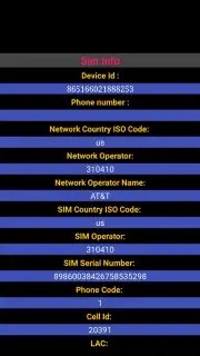 Sim Info скриншот 1